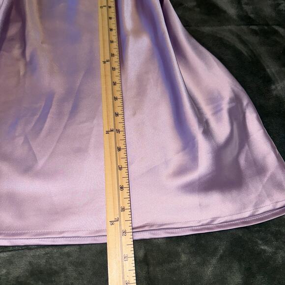 Forever 21 Lilac Lavender Mini Slip Dress Satin Like Women's Size Large Cocktail - Picture 6 of 8